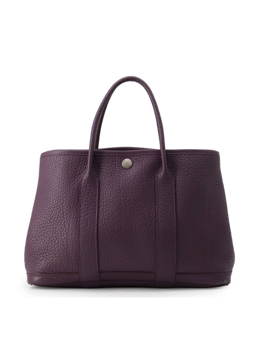 Hermes Tote Bag Garden Party TPM Cassis Silver Country